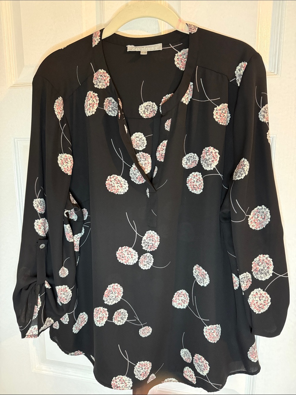 Daniel Rainn Black Floral Blouse - XL